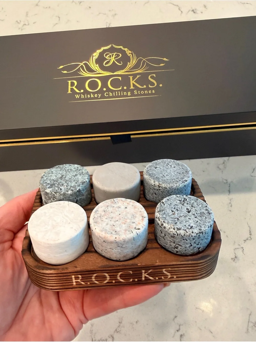 R.O.C.K.S. Whiskey Stones & Glass Gift Set